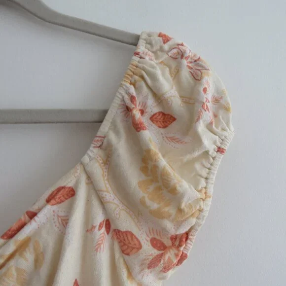 FREE PEOPLE La Bamba Babydoll Top in Tea Combo Floral Boho Handkerchief Y2K XS - Picture 4 of 15